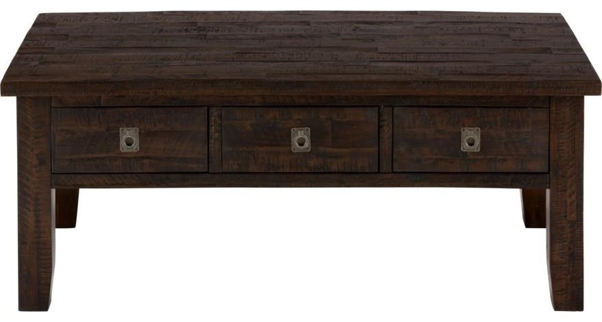 Jofran Kona Grove 863970452 Rectangular 3 Drawer Coffee Table and